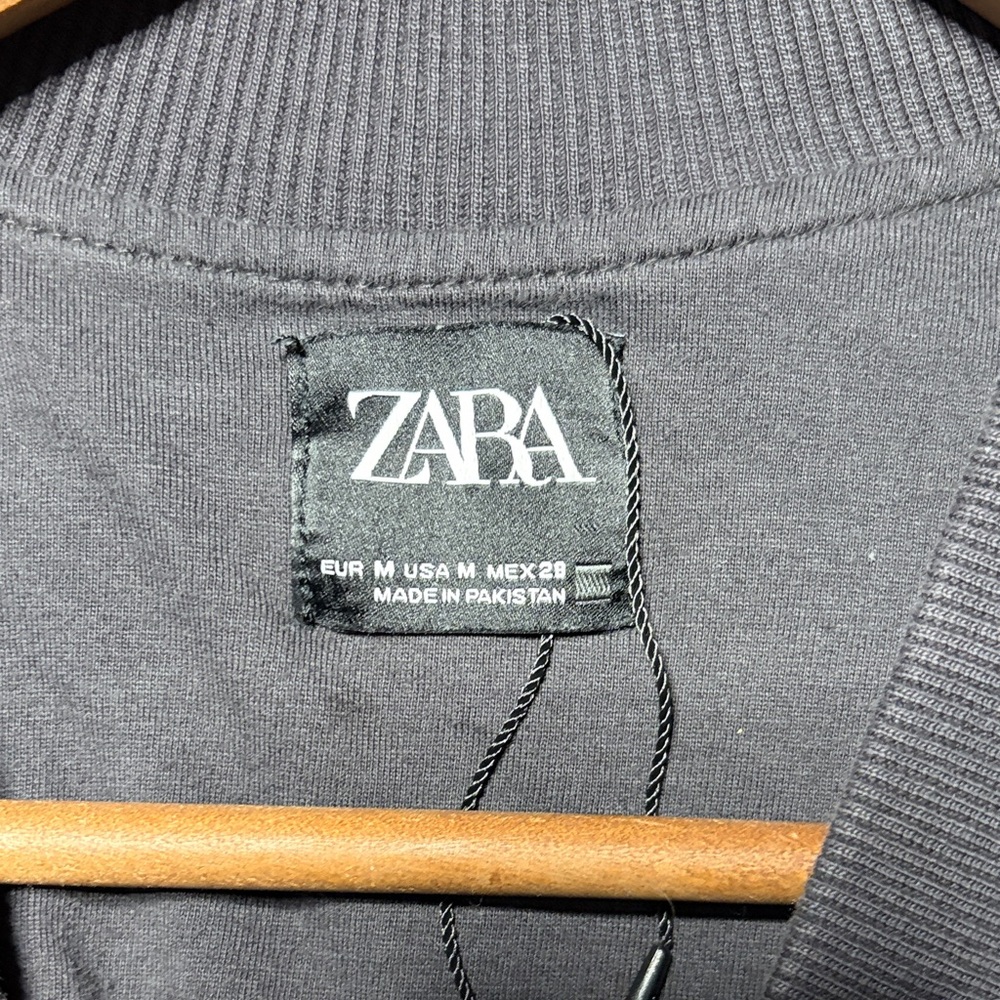 Zara Navy Snap-Front Cardigan Jacket - Picture 2 of 3